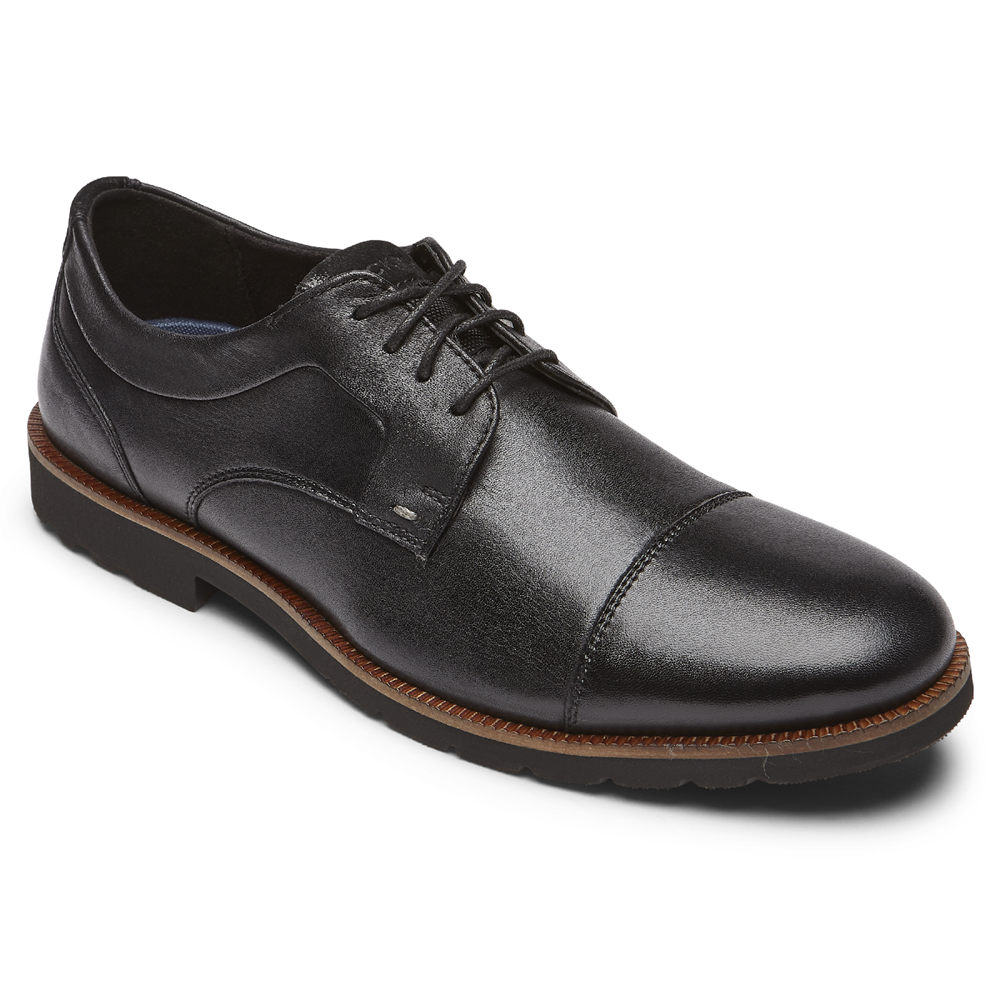 Rockport Oxfords For Mens Black - Sharp & Ready 2 Cap Toe - HU8432697